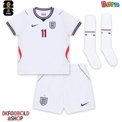 England Marcus Rashford #11 Hjemmebanesæt Børn VM 2026 Kort ærmer (+ korte bukser)